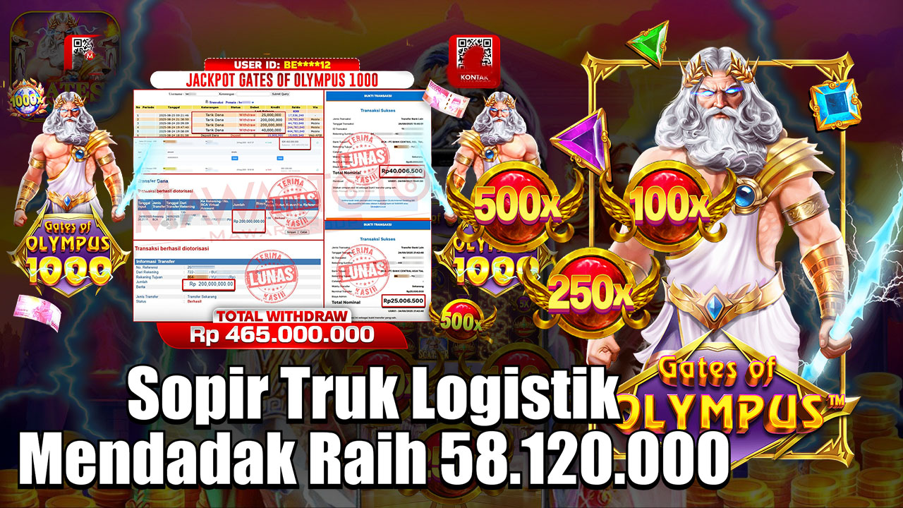 Sopir Truk Logistik Mendadak Raih 58.120.000 Juta di Gates of Olympus x1000